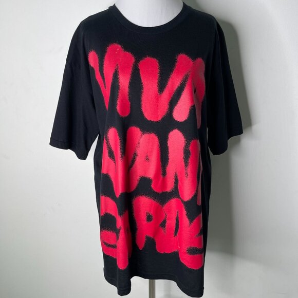 Jeremy Scott Tops - Jeremy Scott Women's Black Graffiti Print Short Sleeve Cotton T-Shirt Size XS